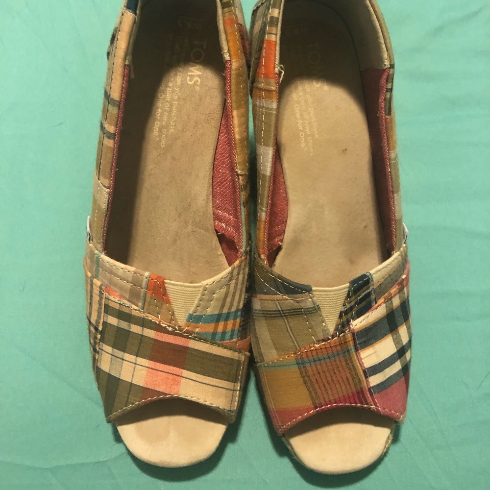 Toms Madras Plaid Espadrille 8.5